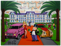 $ Team and Characters with Cars Outside $ Mansion