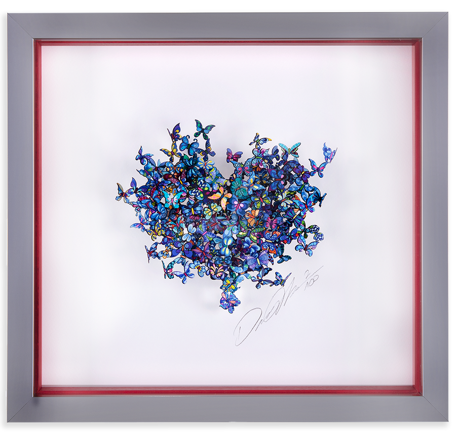 My Heart Is All a Flutter - Papercut Blue