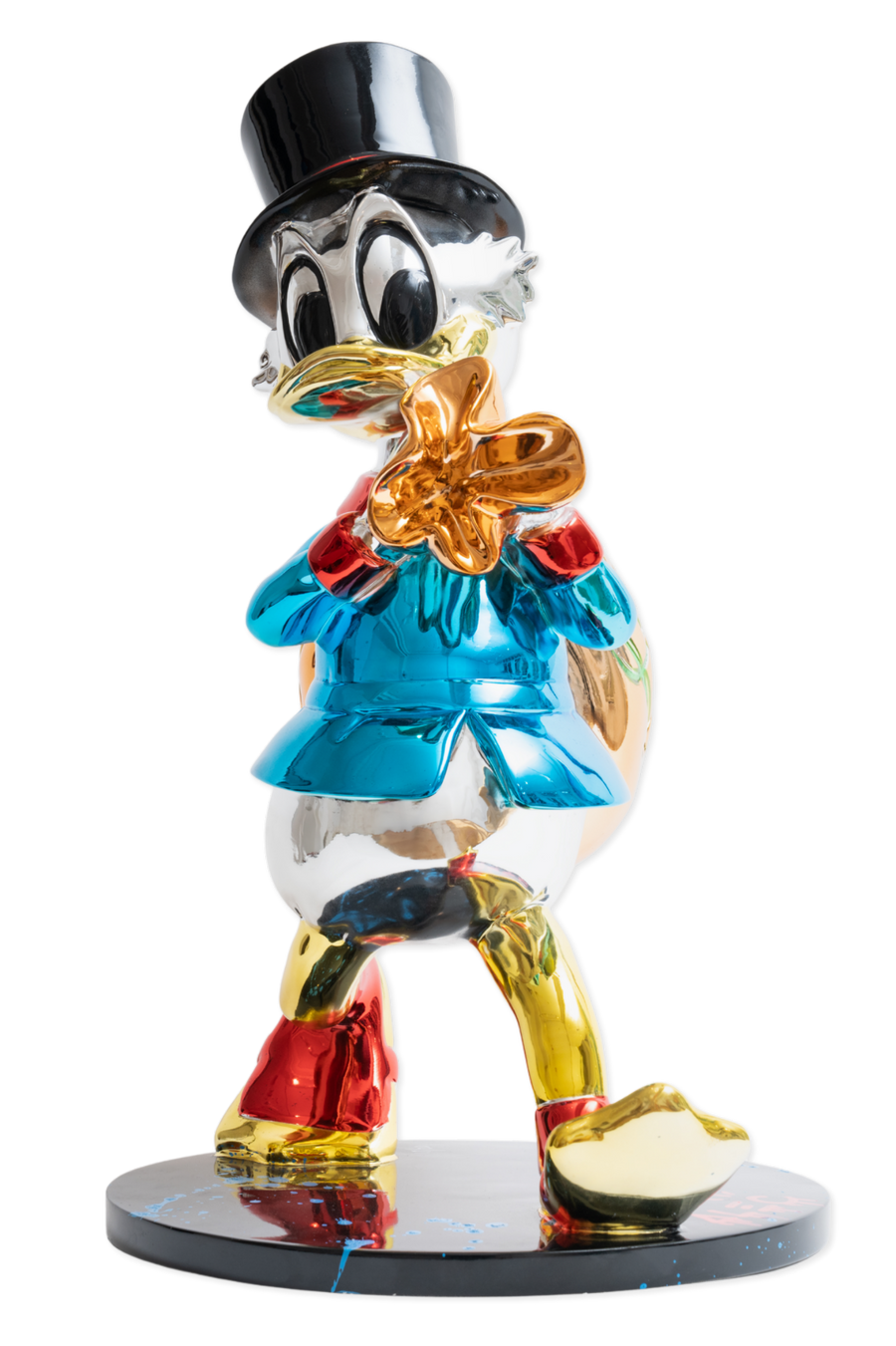 Mini Scrooge Holding $ Bag Blue